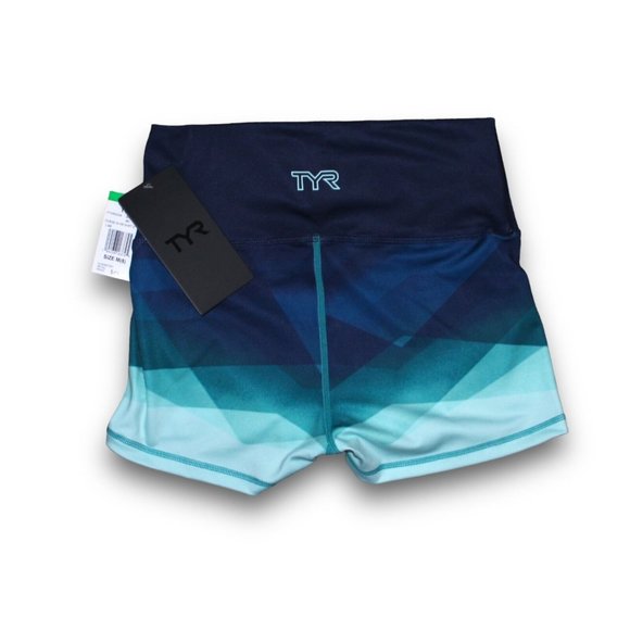 Tyr Base Kinetic Women's High-Rise 2" Shorts Forge Blue Multi - Picture 4 of 10